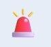 Red flashing emergency siren icon representing West Coast Refrigeration's 24/7 rapid response repair services.