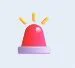 Red flashing emergency siren icon representing West Coast Refrigeration's 24/7 rapid response repair services.